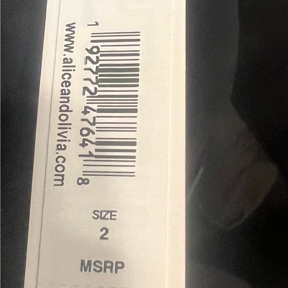 NWT Alice + Olivia Dylan satin black high rise pants size 2 - Picture 7 of 10